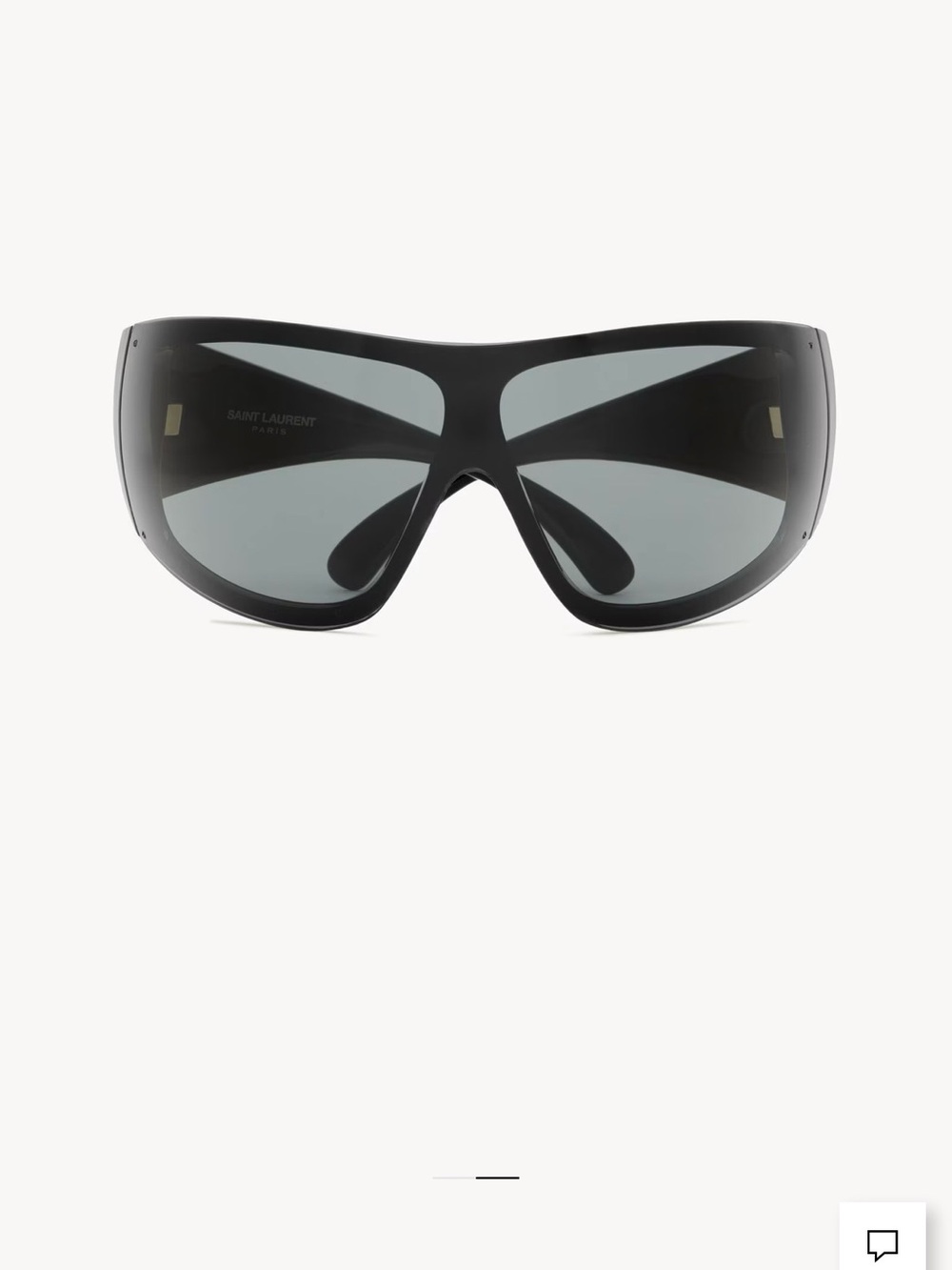 Saint Laurent Oversized Shield Sunglasses in Black and Gray